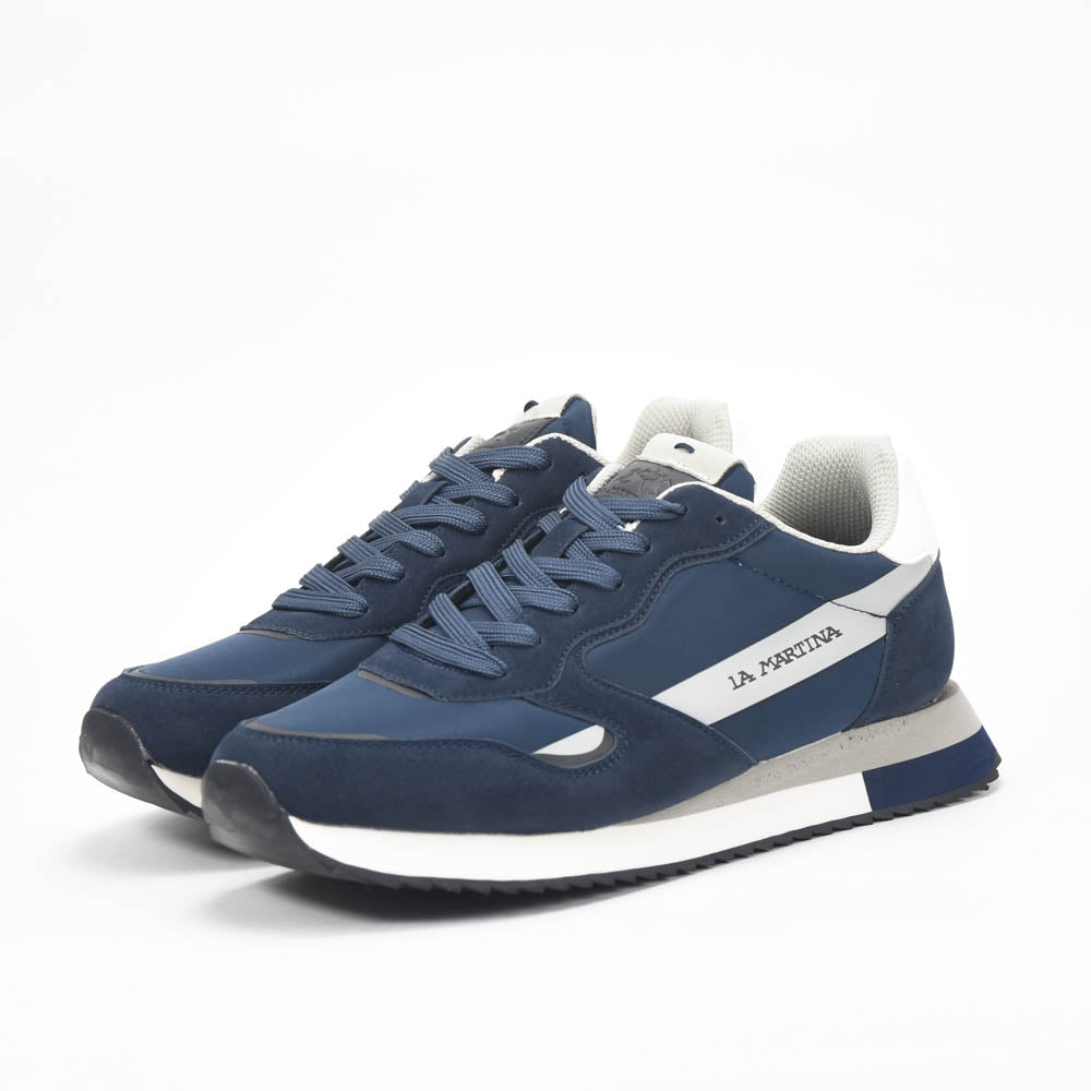 La Martina Low Sneakers Blue Leather