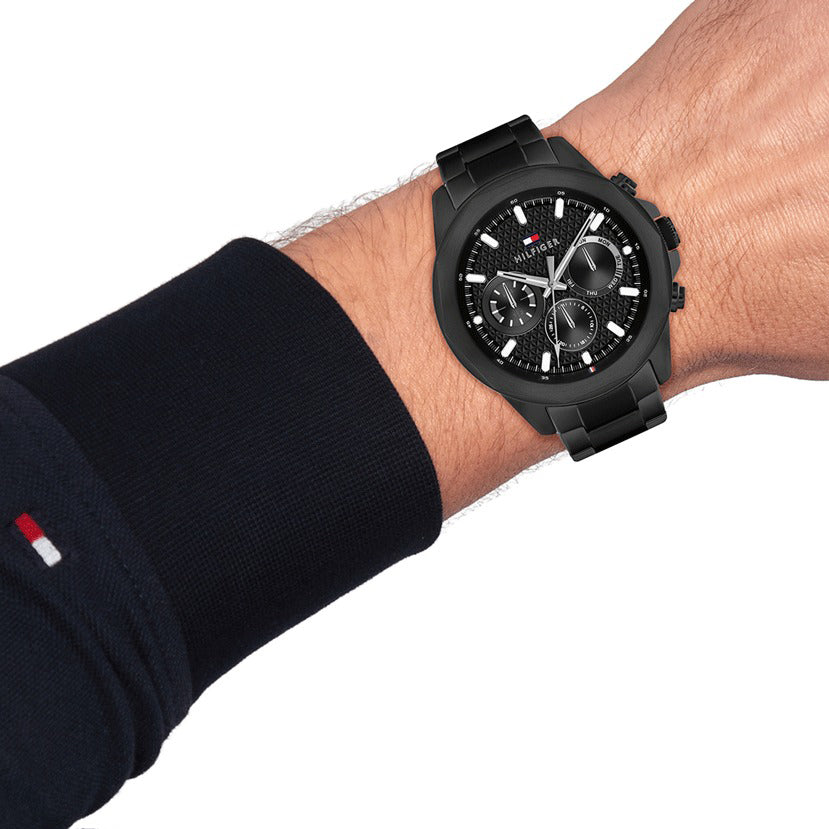 Montre Tommy Hilfiger Lars Black Stainless Steel Geometric Dial