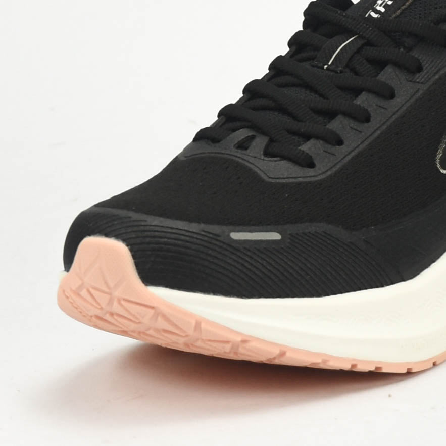 PEAK CUSHION RUNNING SHOES-BLACK/WHITE