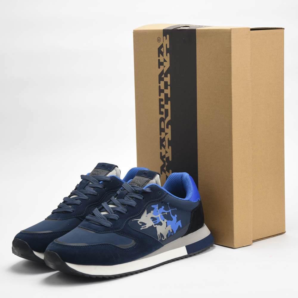 La Martina Low Sneakers Blue Leather
