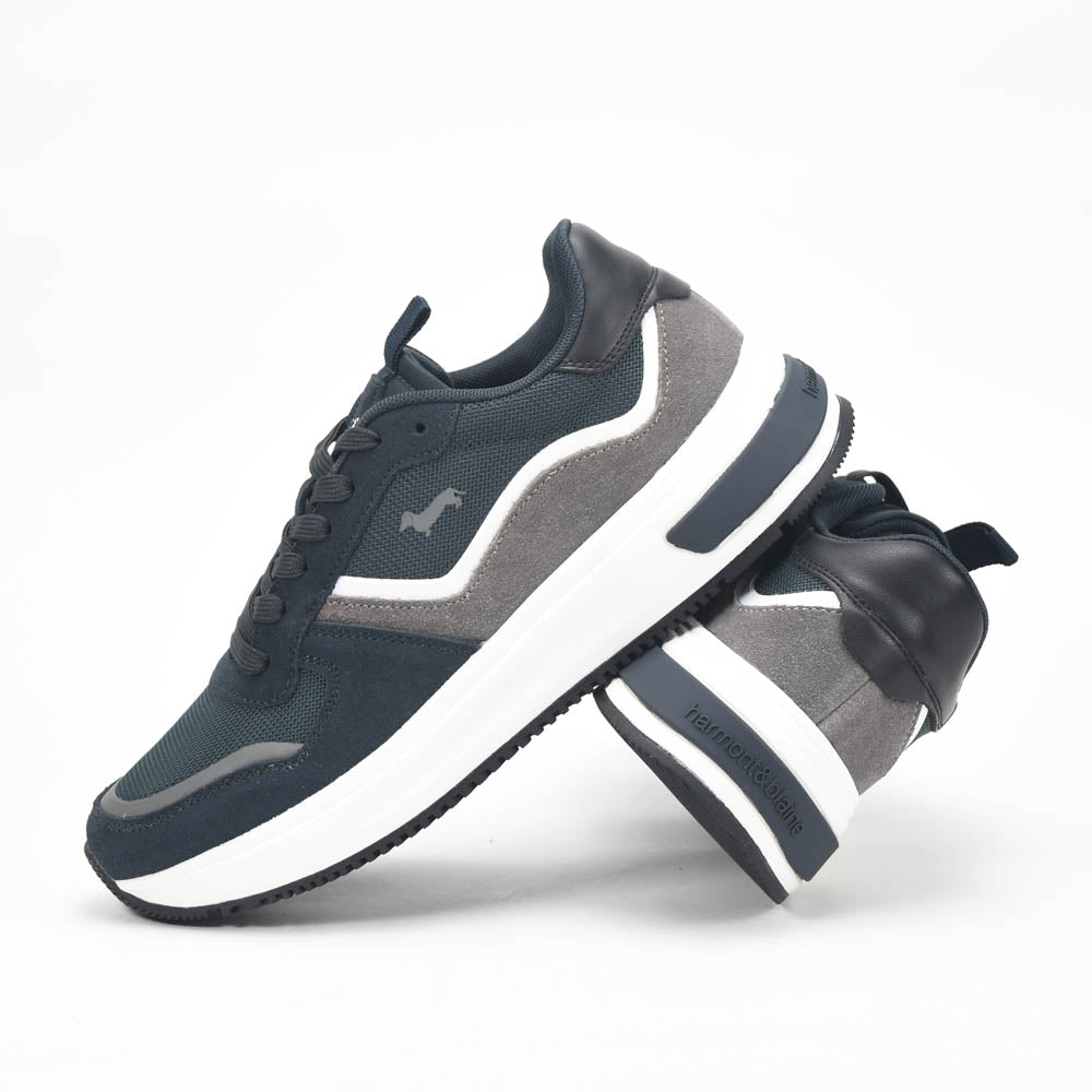 Harmont and Blaine Suede and Fabric Sneakers