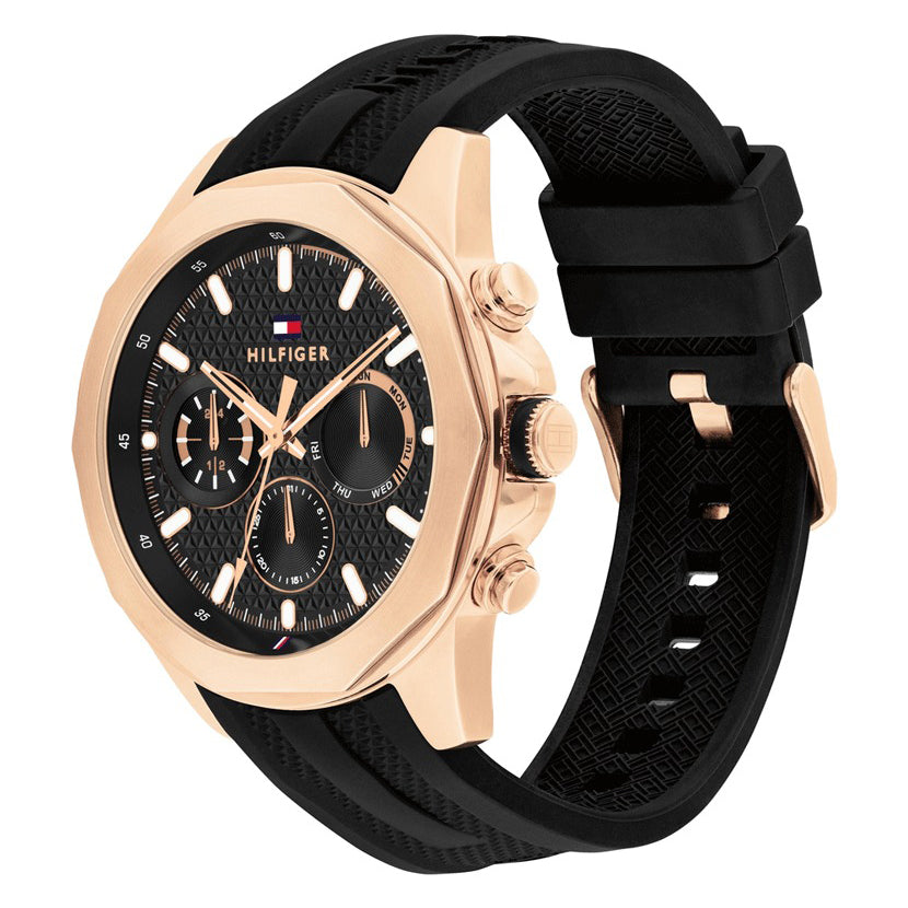 Tommy Hilfiger Lars Rose Gold-Plated Silicone Strap