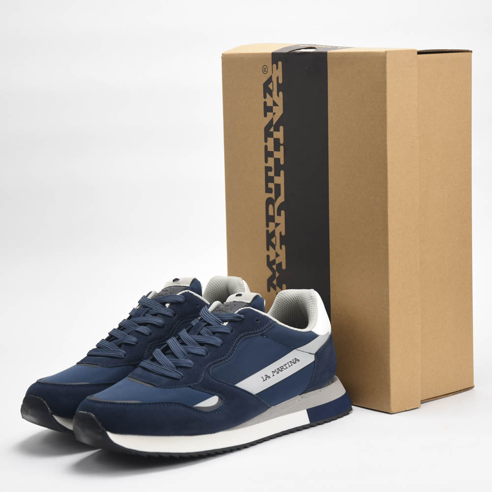 La Martina Low Sneakers Blue Leather
