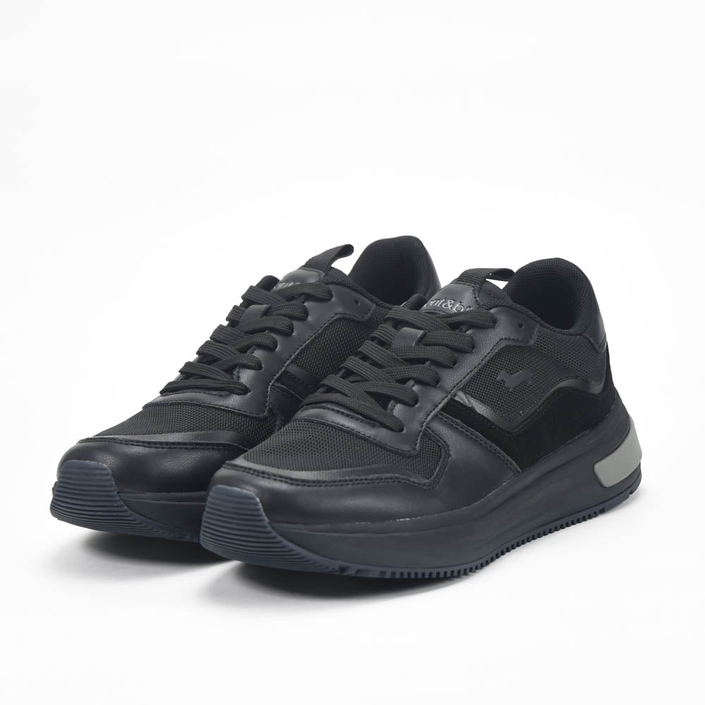 Harmont and Blaine Suede and Fabric Sneakers