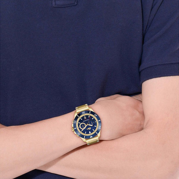 MONTRE Lacoste Gold Steel Navy Dial Multi-function Men\'s Watch