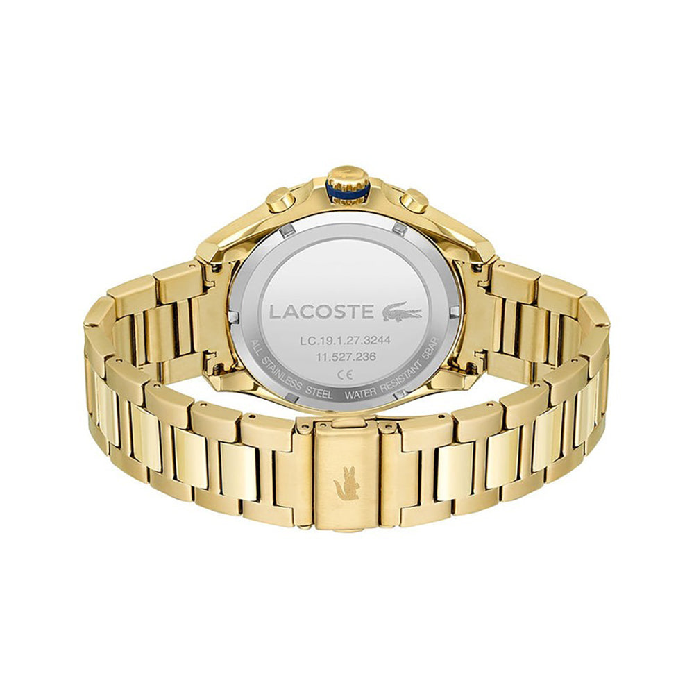 MONTRE lacoste Tiebreaker Chrono Watch - Blue With Gold Plated Bracelet