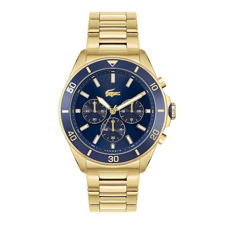 MONTRE lacoste Tiebreaker Chrono Watch - Blue With Gold Plated Bracelet